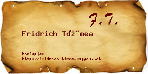 Fridrich Tímea névjegykártya